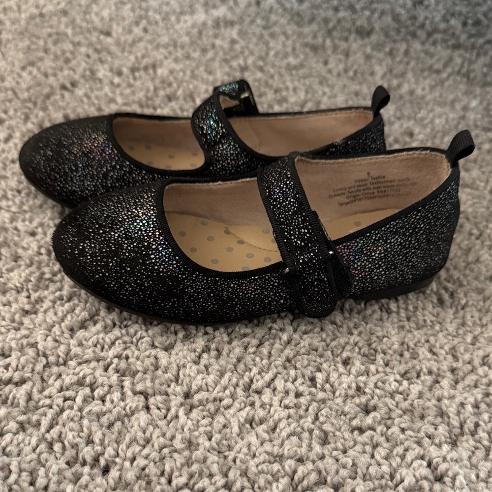 Cat & Jack Glittery Black Dress Shoes